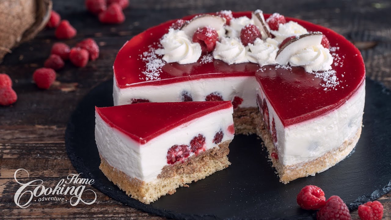 Raspberry Coconut Mousse Cake  - One of the BEST SUMMER DESSERTS ever