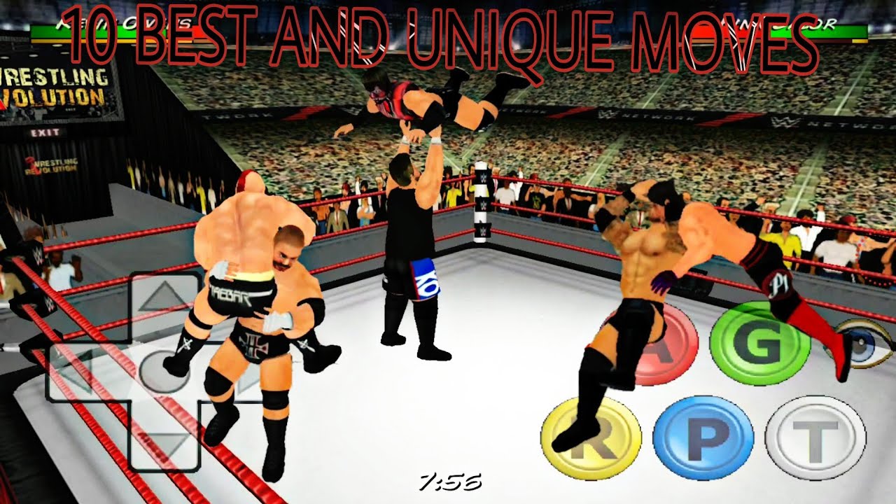 WR3D 10 BEST AND UNIQUE MOVES /wrestling revolution 3D