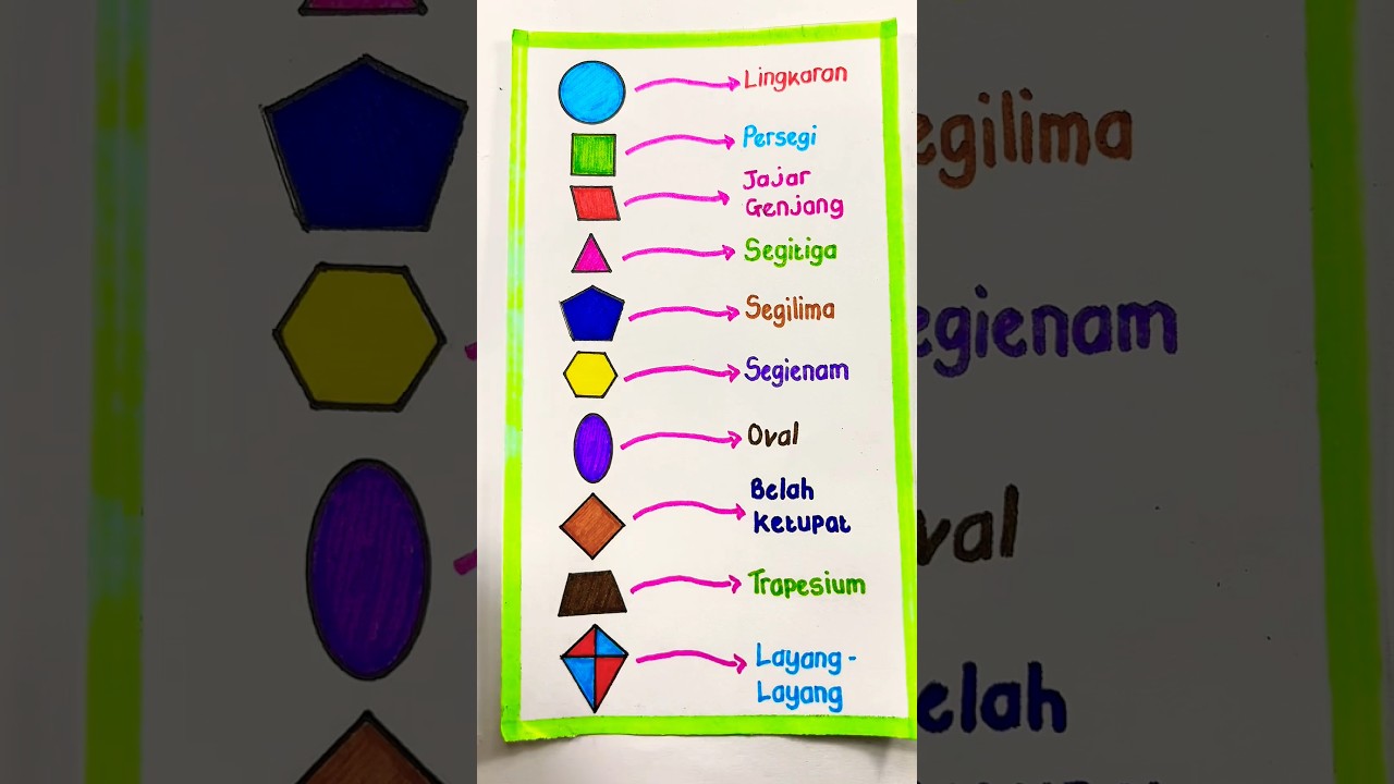 Belajar mengenal bentuk bangun datar #shorts #shortvideo #edukasi #reels #art