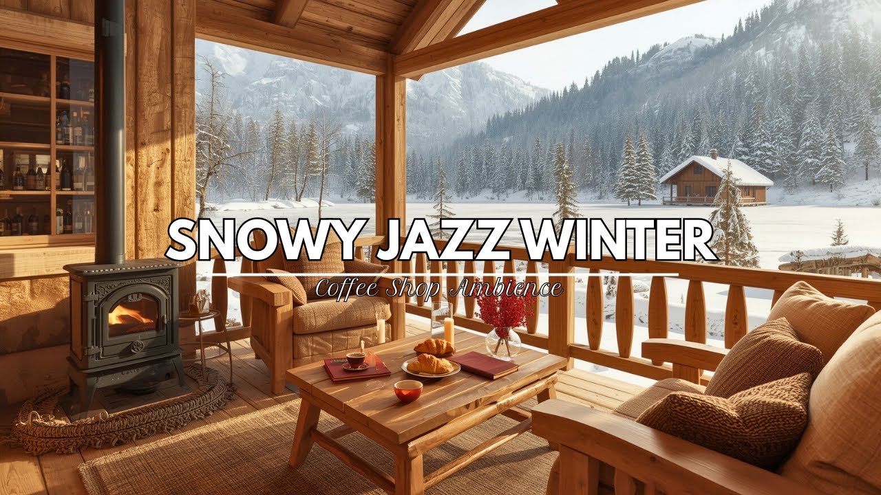 Cozy Snowy Coffee Shop Ambience ☕ Relaxing Jazz Piano for Deep Focus and Calm