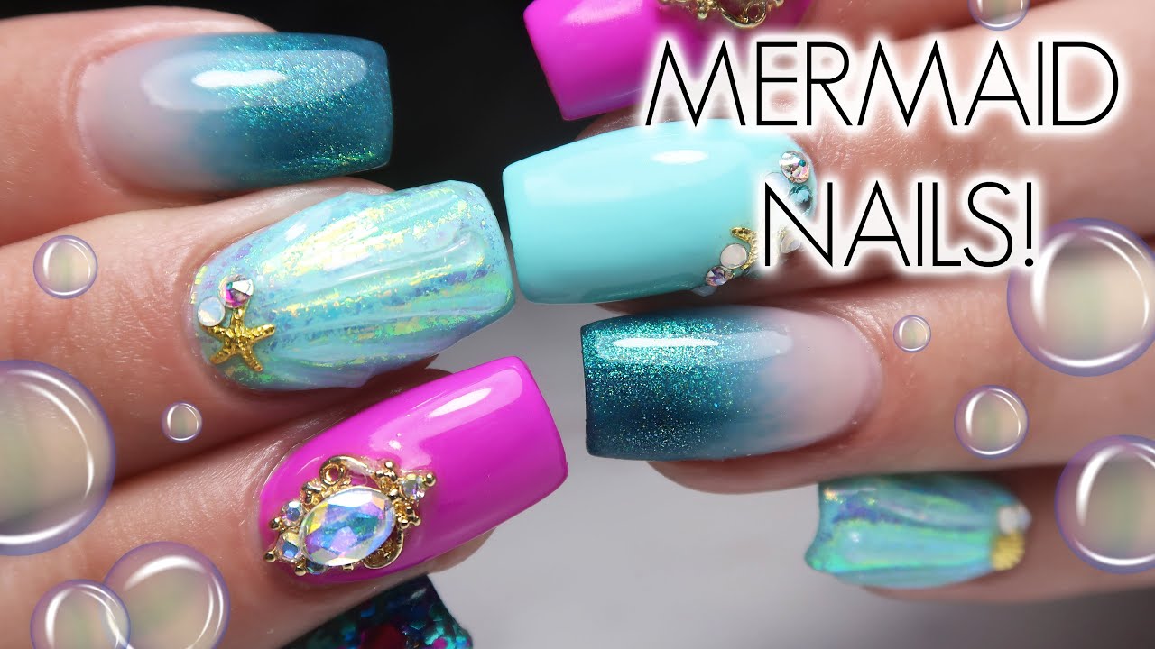 Mermaid Nails! Watch Me Work | Nail Art Tutorial 2020 | Hard Gel Nails