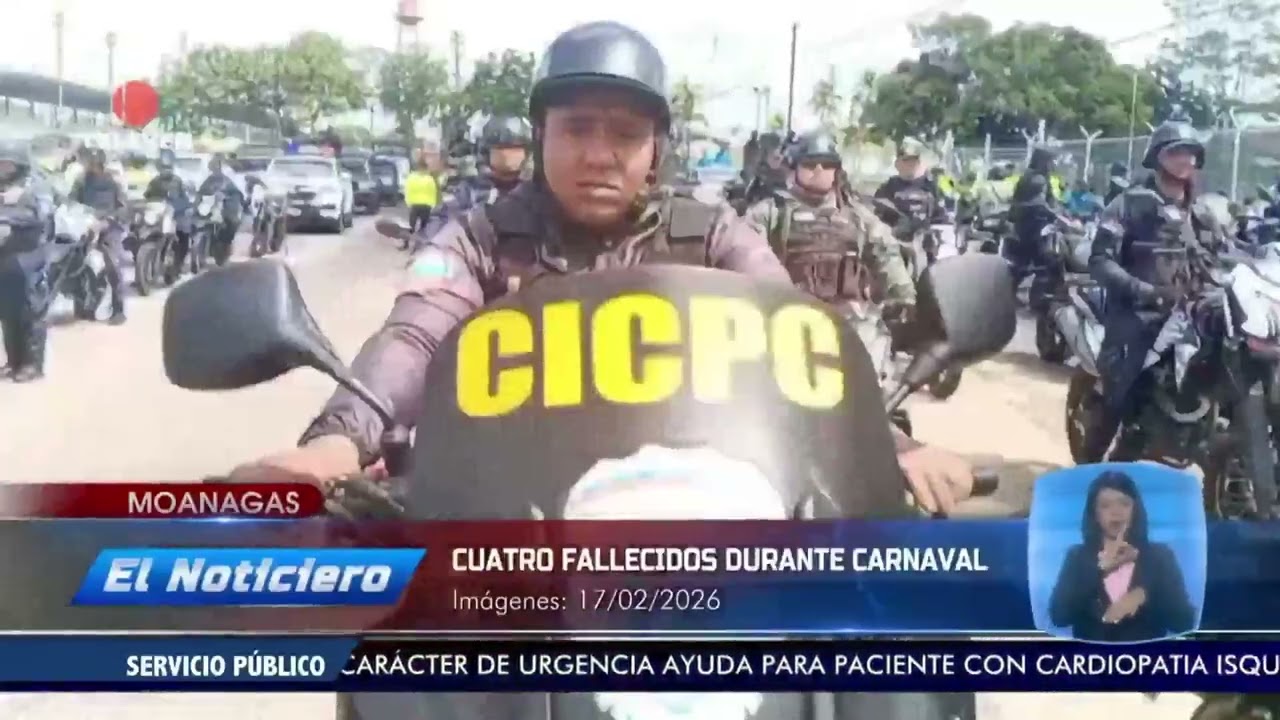 Cuatro fallecidos durante Carnaval en Monagas - El Noticiero emisión meridiana 18/02/