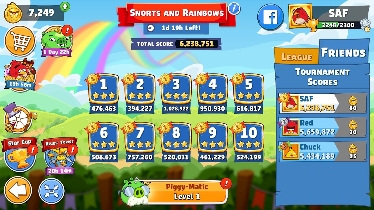Angry Birds Friends. Snorts and Rainbows (14.03.2026). Все 3 звезды. Отрывок из книги Сергея Фети...