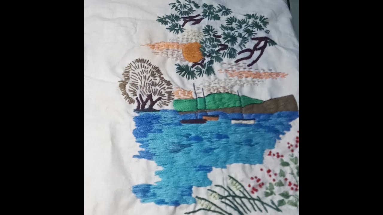 R.Embroidery art.The moment of sunrise on the Nile
