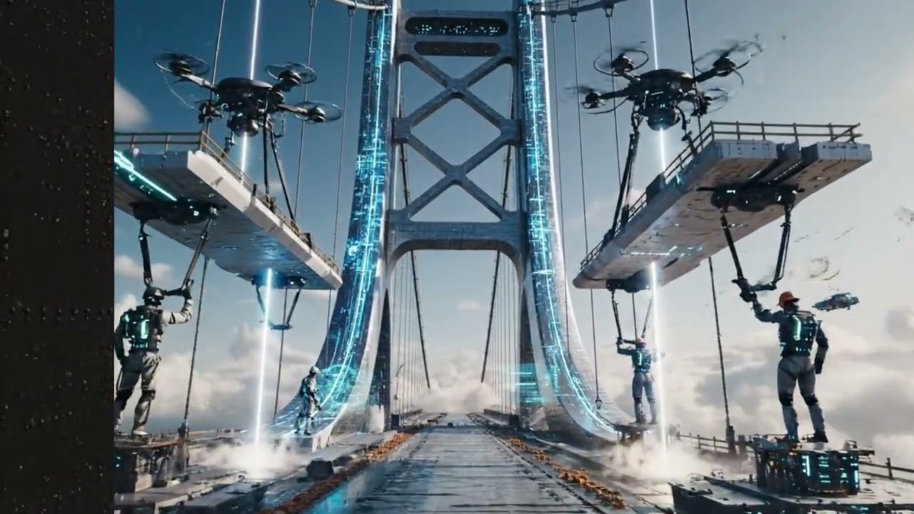 What If Robots Built the Golden Gate Bridge? 🤖🌉 #shorts  #ai #robots #humanoidrobot #futuretech