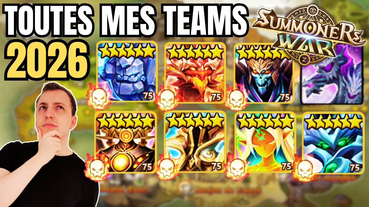 TOUTES mes Teams pour les DONJONS en 2026 ! Cairos Raid Dimension (Summoners war)