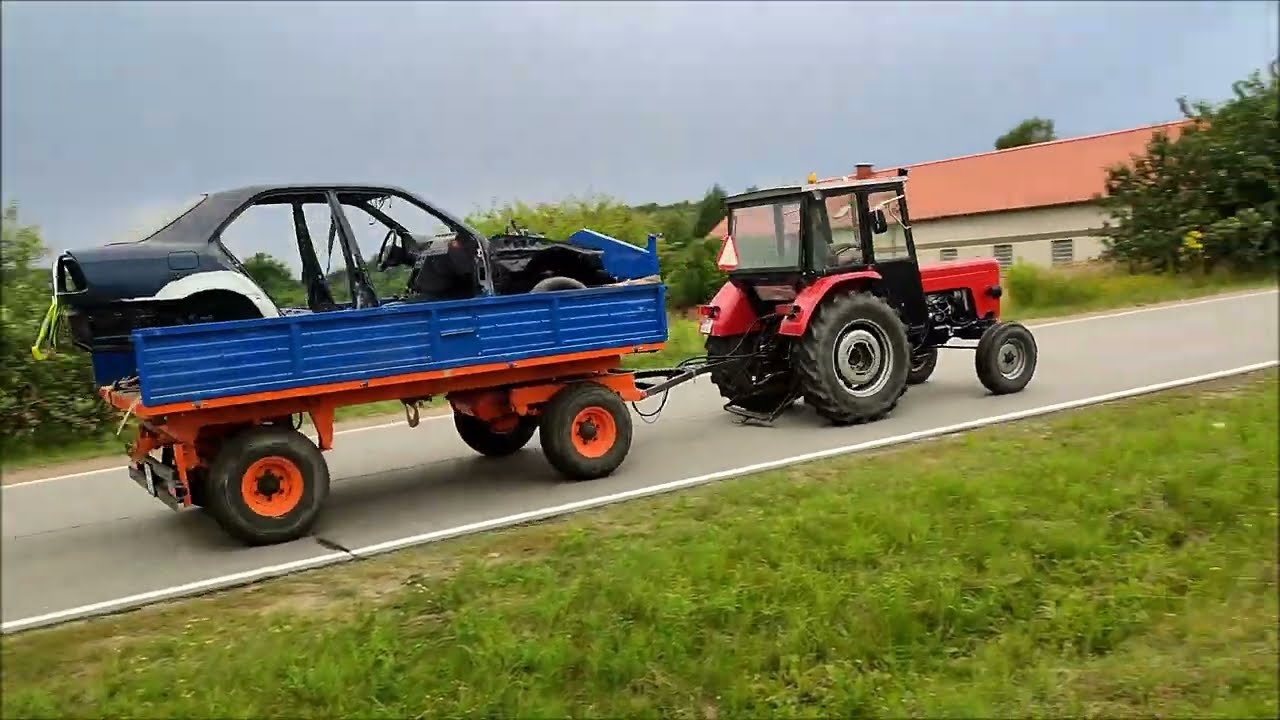 60 KM TRAKTOREM, ZAWOZIMY TRUPKIEM MERCEDESA, PRSZYSPIESZONY URSUS C360 TURBO 45KM/H