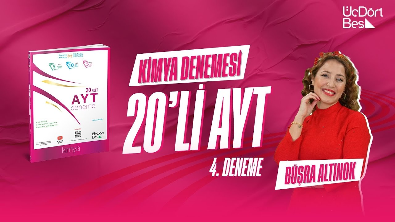 345 YAYINCILIK 20'Lİ AYT KİMYA DENEMESİ | 4. DENEME (2024)
