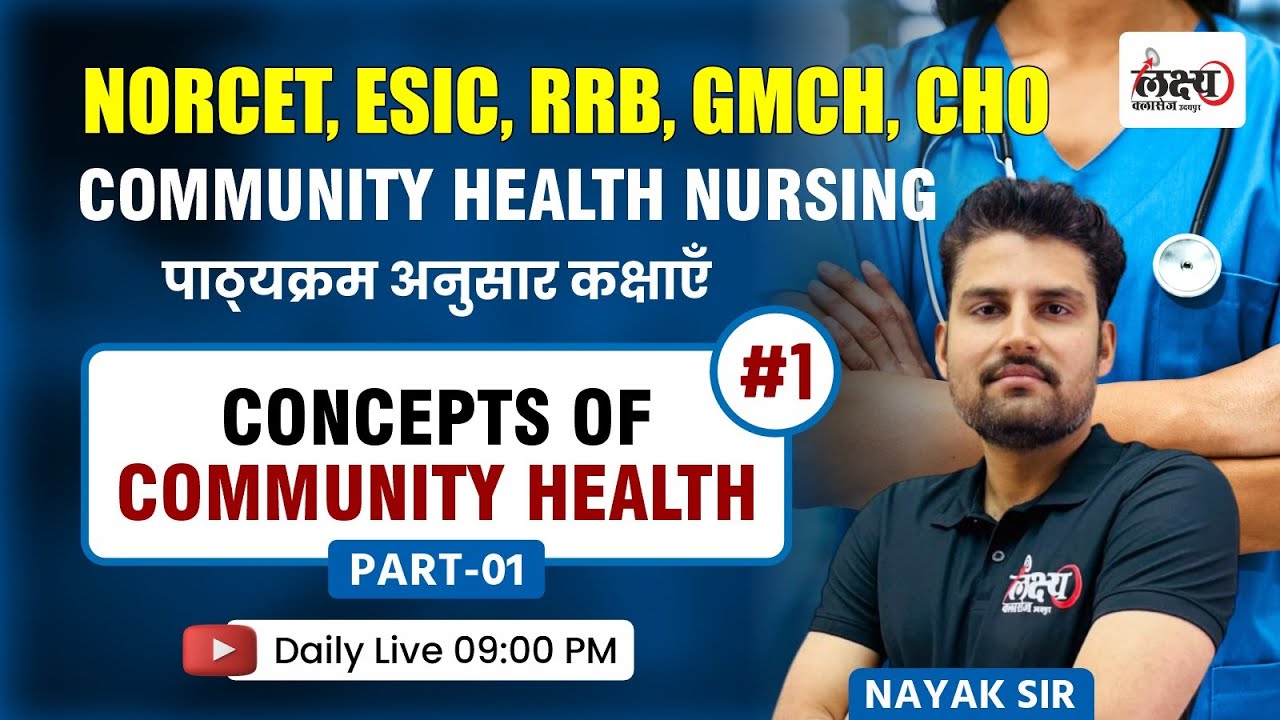 Concepts of Community Health | NORCET, ESIC, RRB, GMCH, CHO|Community Health Nursing |#01| Nayak Sir