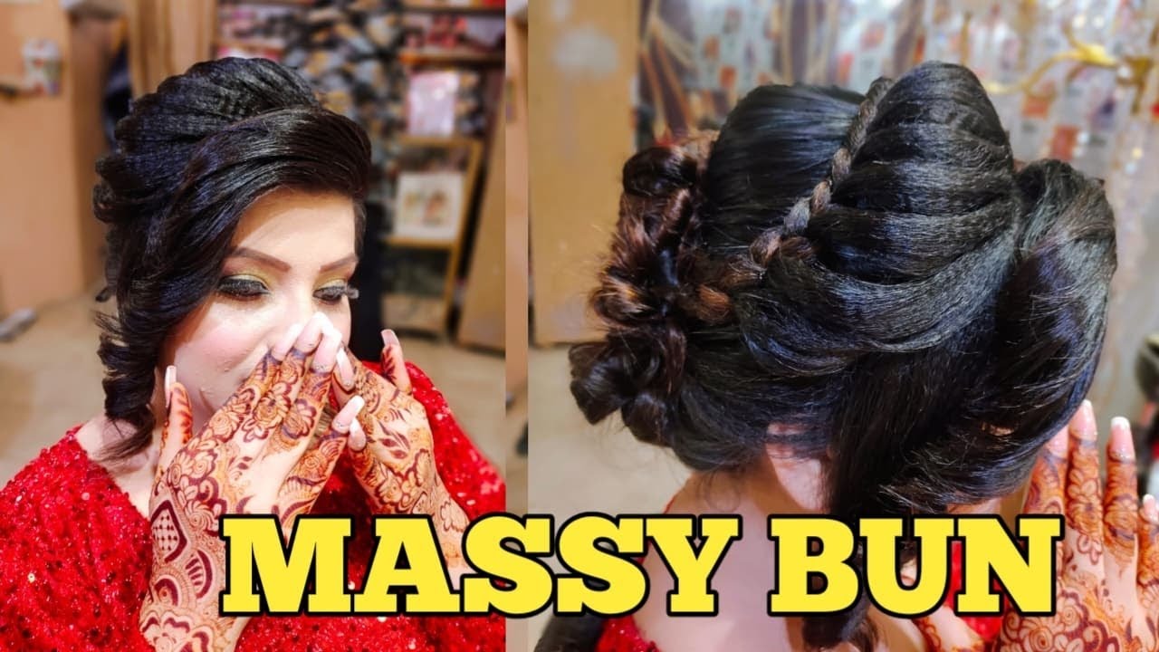 Massy bun by erum moin 💕 |front curls| | esay braid technique| |back bun |