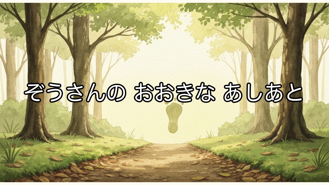 【絵本】ぞうさんのおおきなあしあと｜おおきいって やさしいんだね🐘
