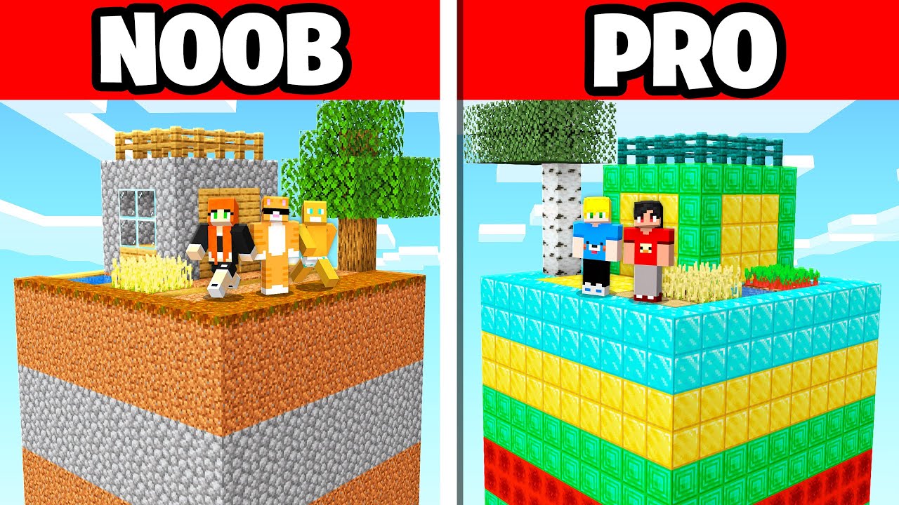 Chunk de Noob vs. Chunk de Pro no Minecraft!