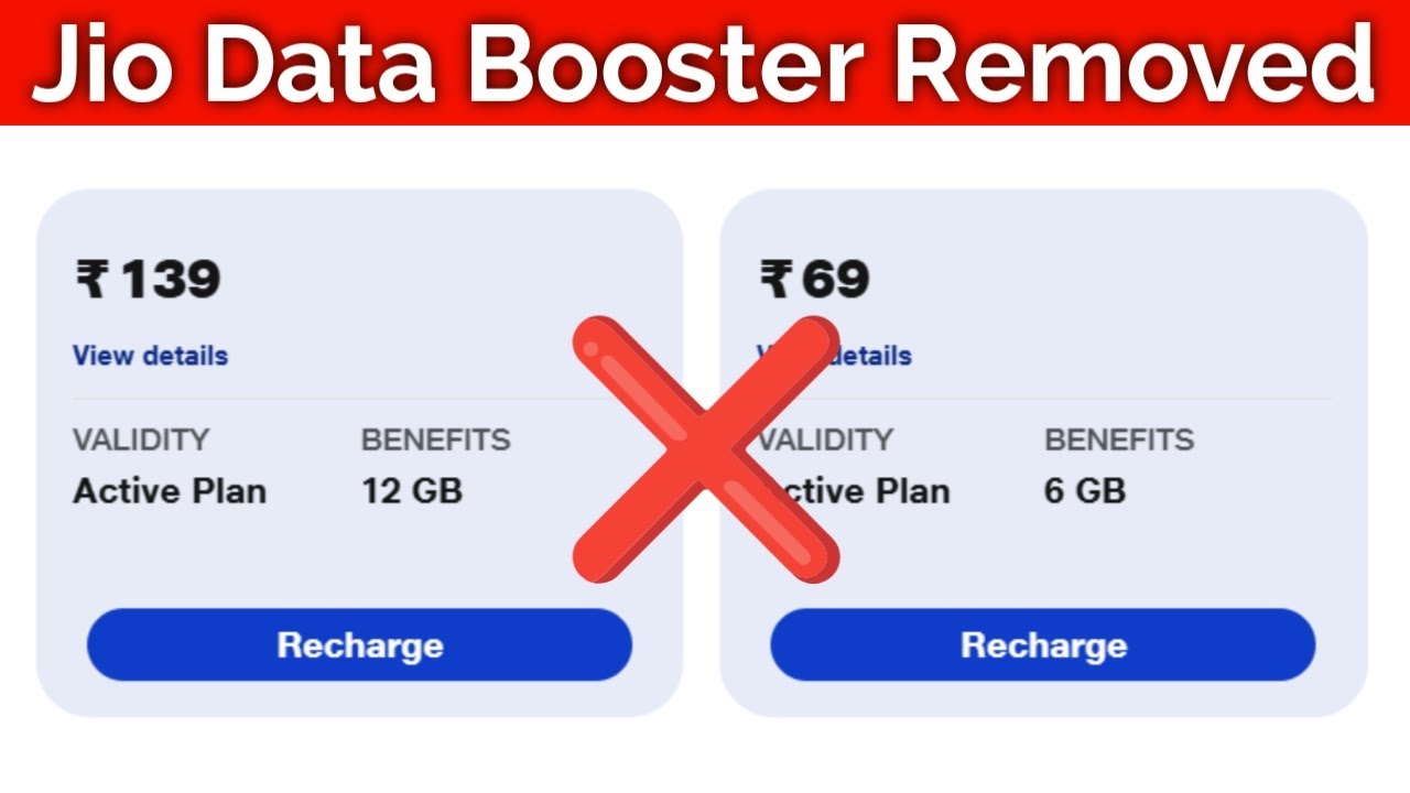 Jio Rs.69 and Rs.139 Data Booster Removed❌