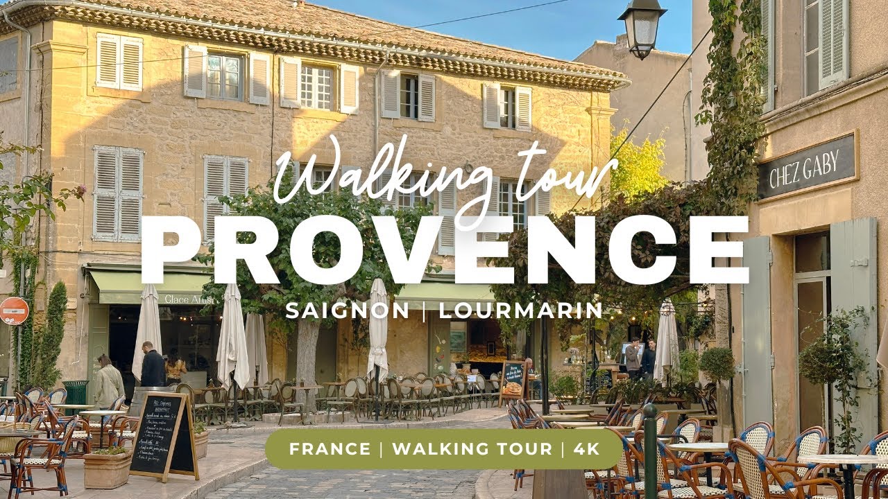 Provence Villages Walking Tour 🇫🇷 4K | Saignon & Lourmarin | October 2025
