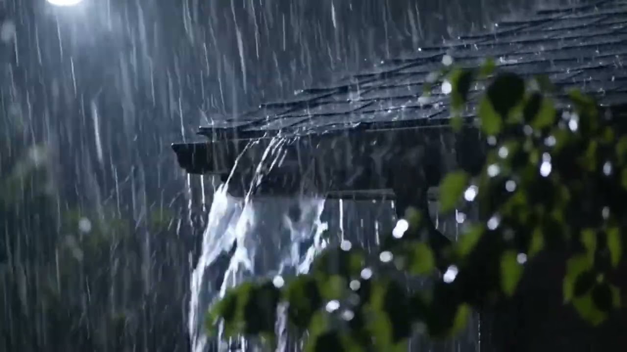 Rain on Roof in a Cozy Forest Cabin | 1 Hours of Rainfall for Relaxation