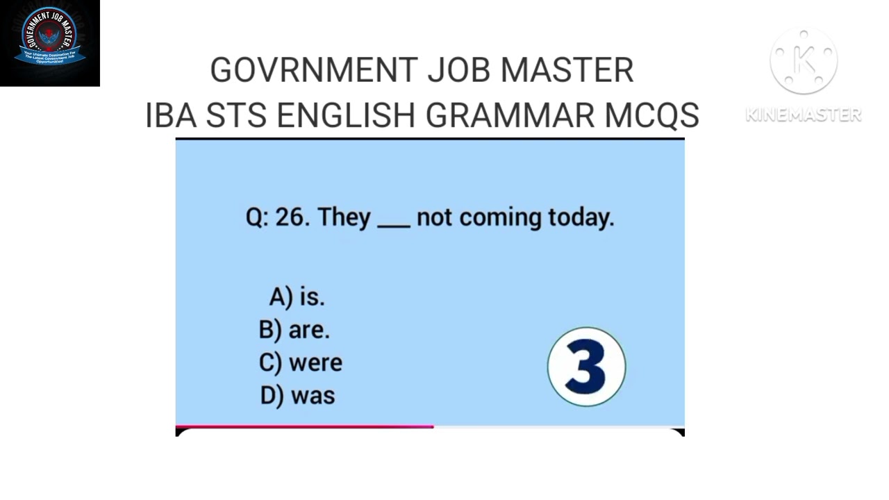 IBA STS BPS 05- 15 | IMPORTANT ENGLISH GRAMMAR MCQS| Government Job Master