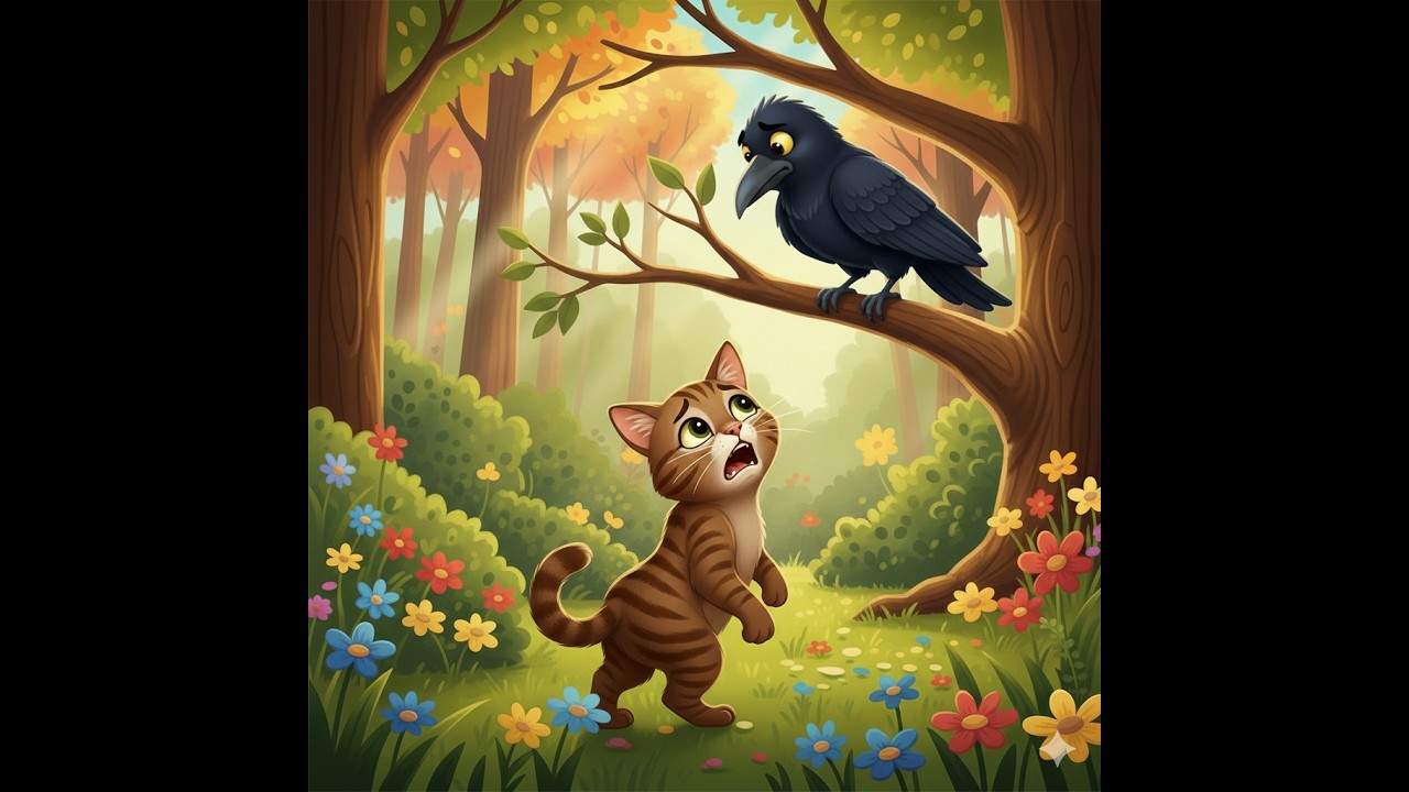 The Cat and the Crow 🐱🪶 | Moral Story for Kids | Friendship Story | Kids | Panchatanthra