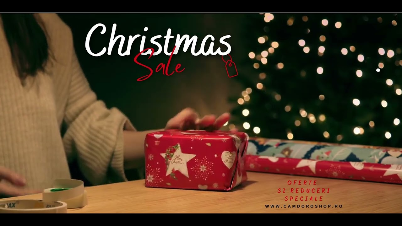 Red And White Elegant Christmas Sale Banner