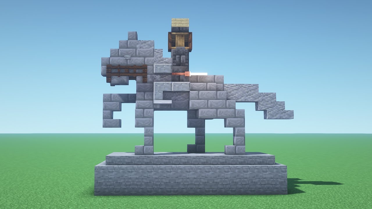 【マイクラ】かっこいい武将の像の作り方/馬の石像【マイクラ和風建築】[Minecraft Tutorial] Samurai Statue