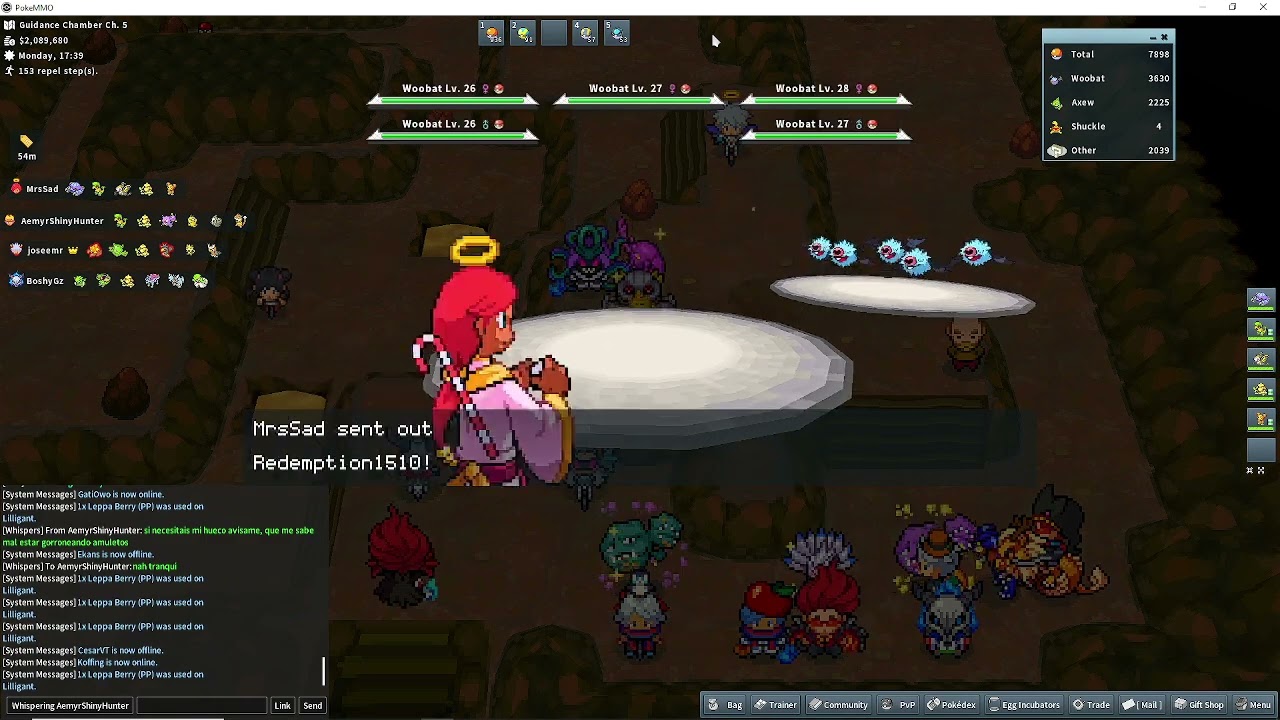 Shiny Woobat After 7913 Encounters | PokeMMO | AkaFrOzeN