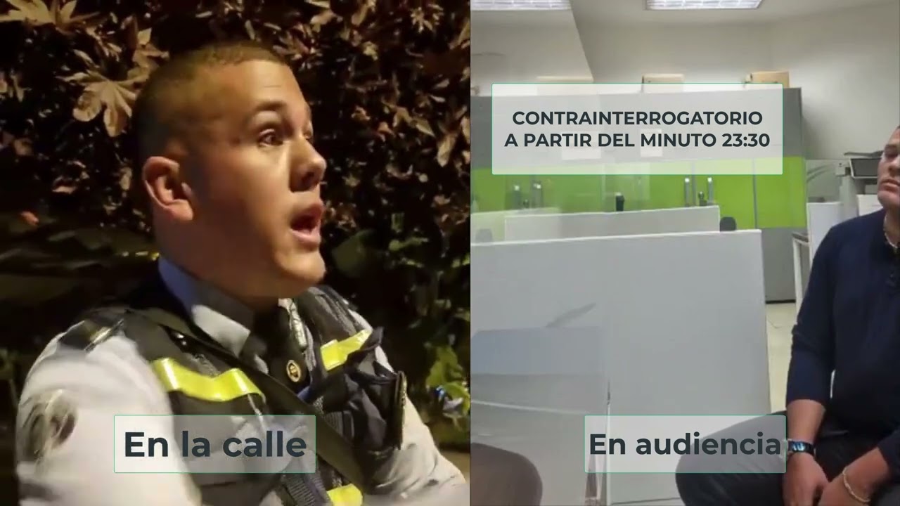 Interrogatorio en audiencia a gente de tránsito.