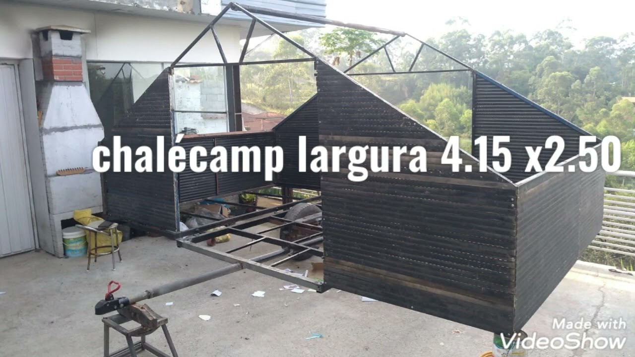 Barraca de camping em carretinha