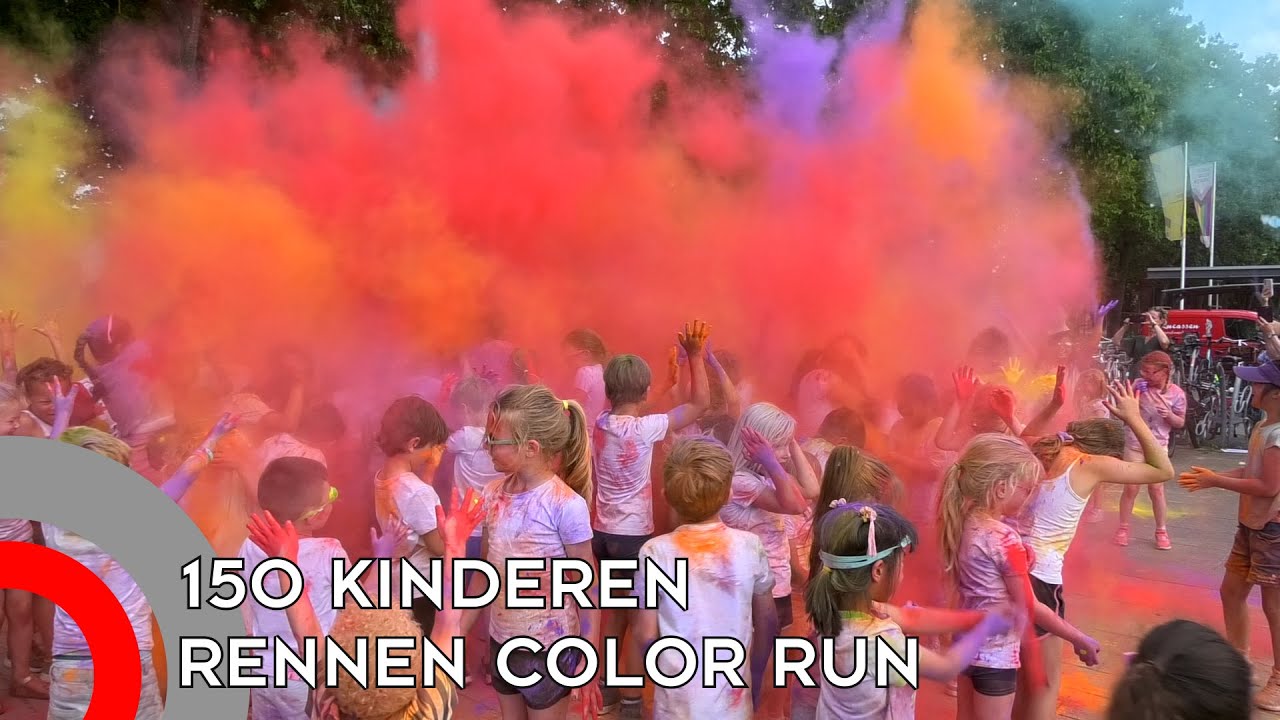 150 kinderen overladen met kleuren tijdens Color Run