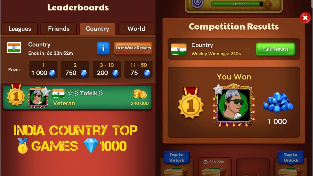 India country top🥇Carrom pool 💎James 1000 #Tofeik