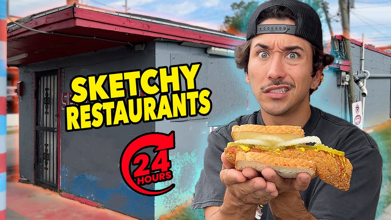 Eating At SKETCHY Restaurants For 24 Hours...(Gross) Part 3