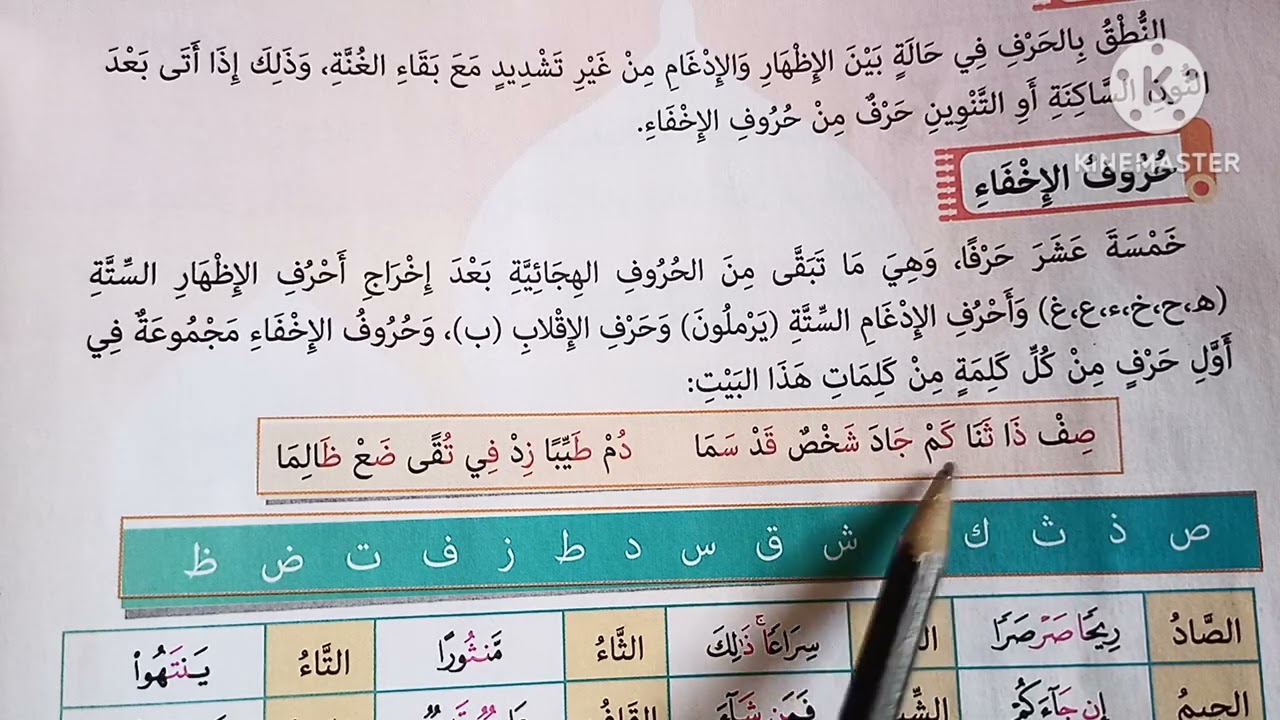 ( أحكام النون الساكنة والتنوين _ الإخفاء ) التربية الدينية للصف الرابع الابتدائي 🥀 الترم الثاني 🥀