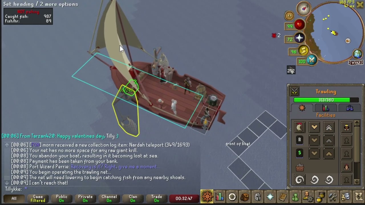 Six hours of fully AFK Trawling (Angler's Paint)