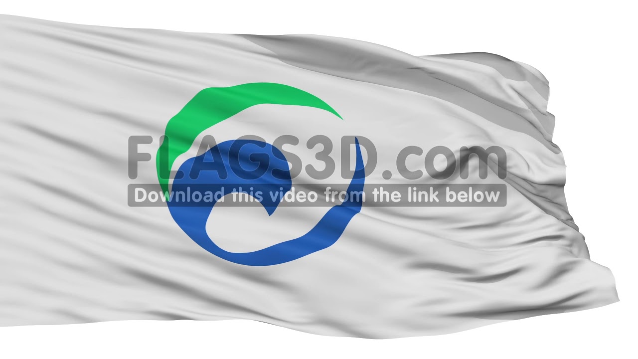 Isolated Maibara city flag, prefecture Shiga, Japan