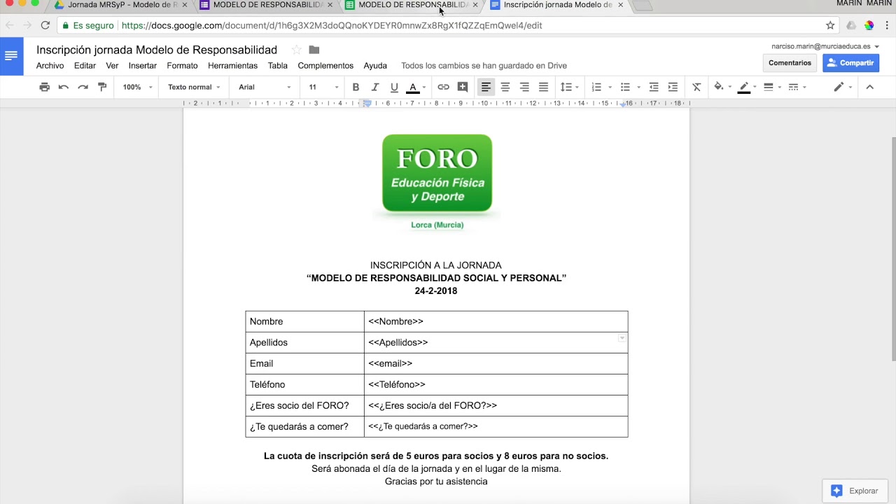 Cómo notificar la inscripción de un evento utilizando Google Forms y Autocrat
