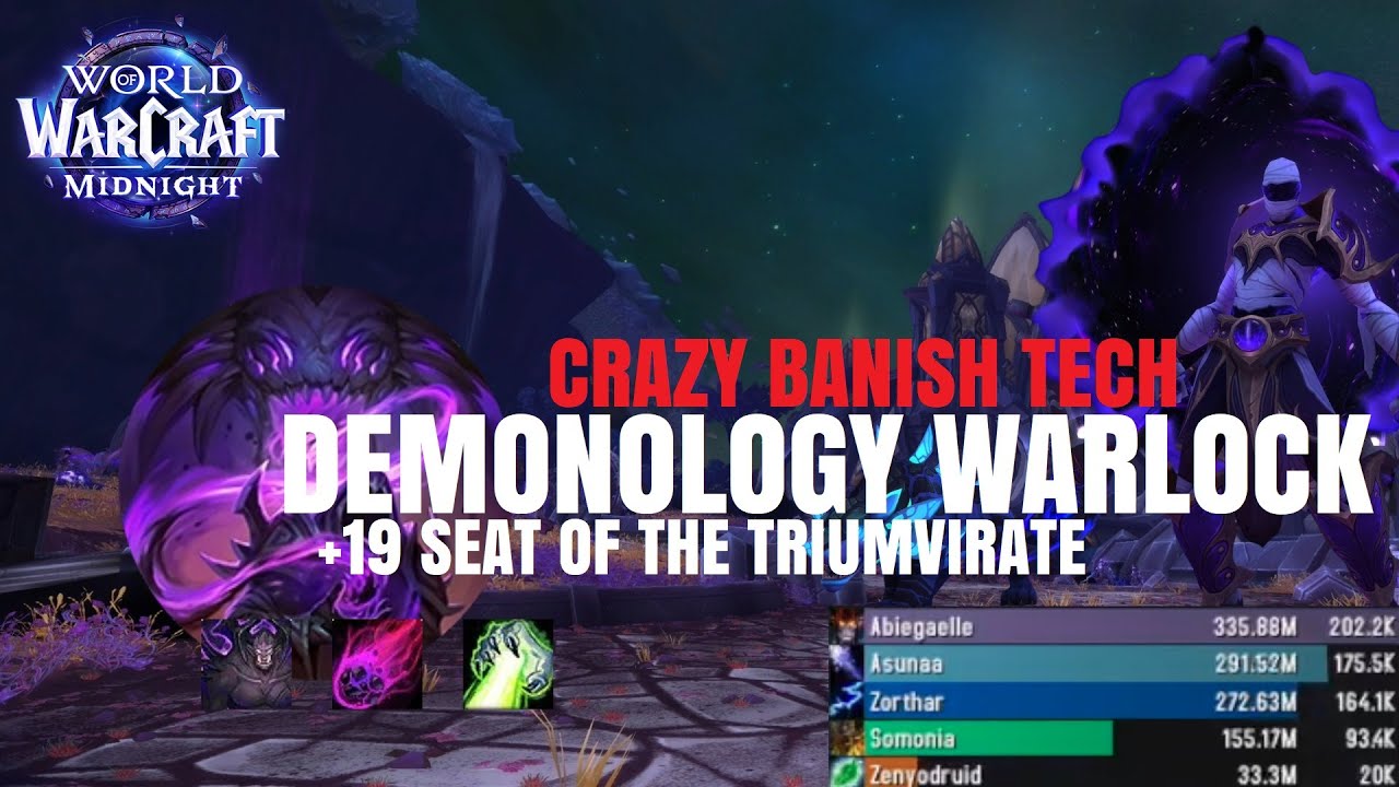+19 Seat | Midnight Beta Demonology Warlock ~ Insane banish tech on first boss ! (Pre-nerfs)