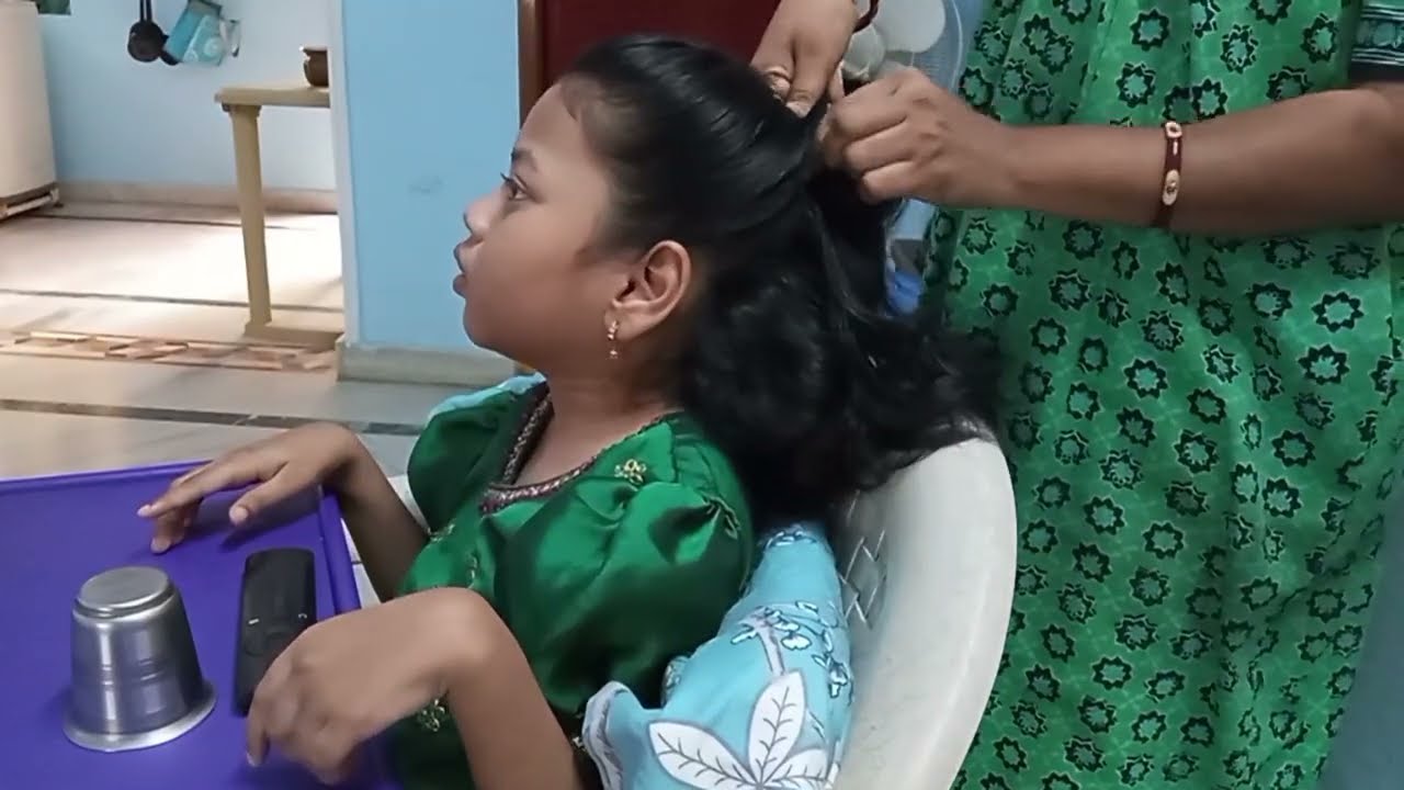 Hair style for small hair children and cute hair style for maanya
