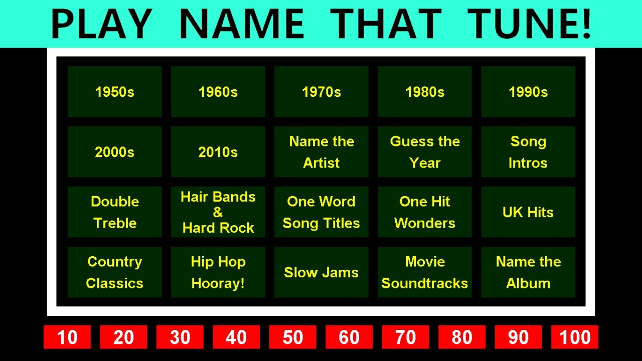 Name That Tune Music Trivia Game #38