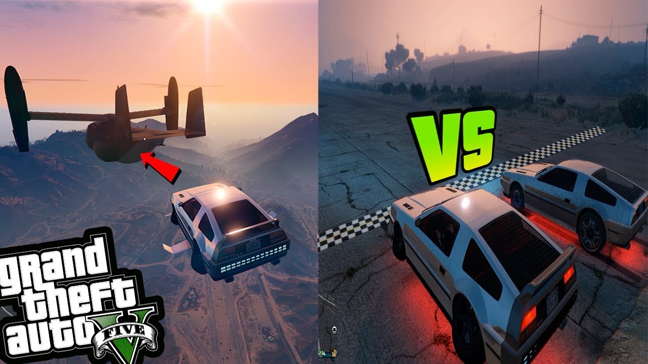 GTA V Mitos - Es más rápido el Delorean levitando o en tierra? ¿Se puede ir al taller aéreo?