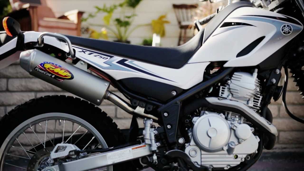 2008 Yamaha XT250 | Stock vs FMF Power core 4 exhaust sound test