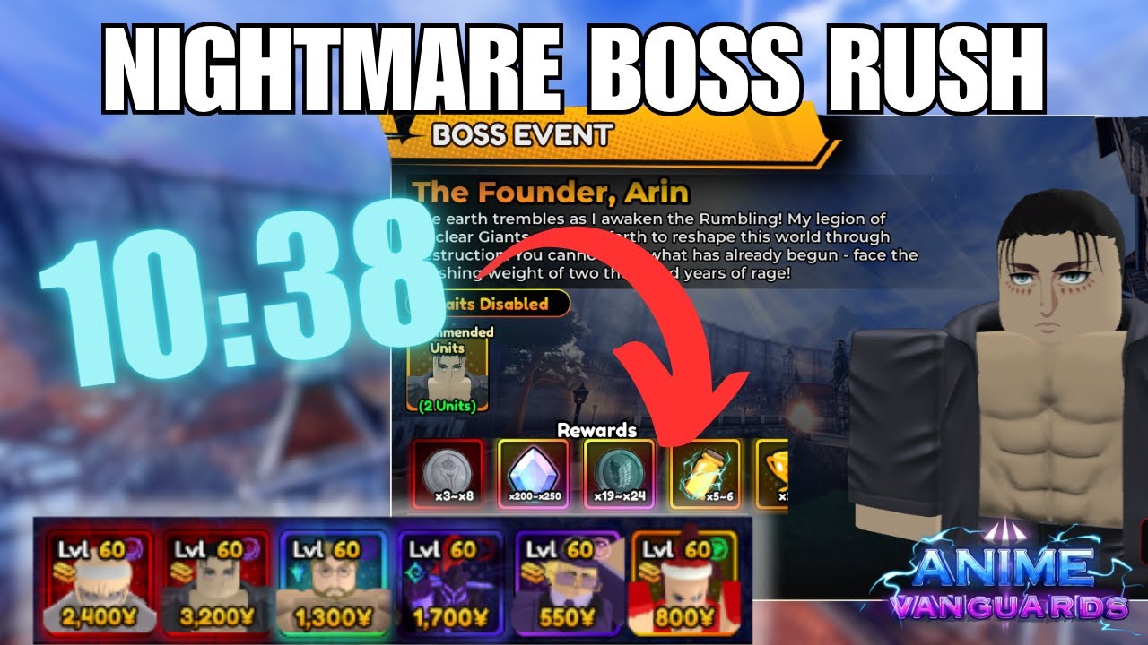AFK Farm Nightmare Boss Rush | Anime Vanguards