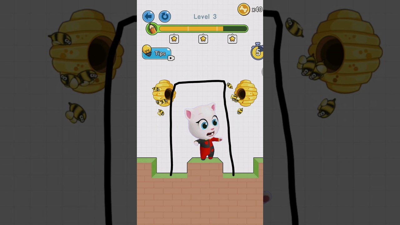 Talking Tom Gold Run Save Angela From Bees #funny #shorts #youtubeshorts #gaming #games