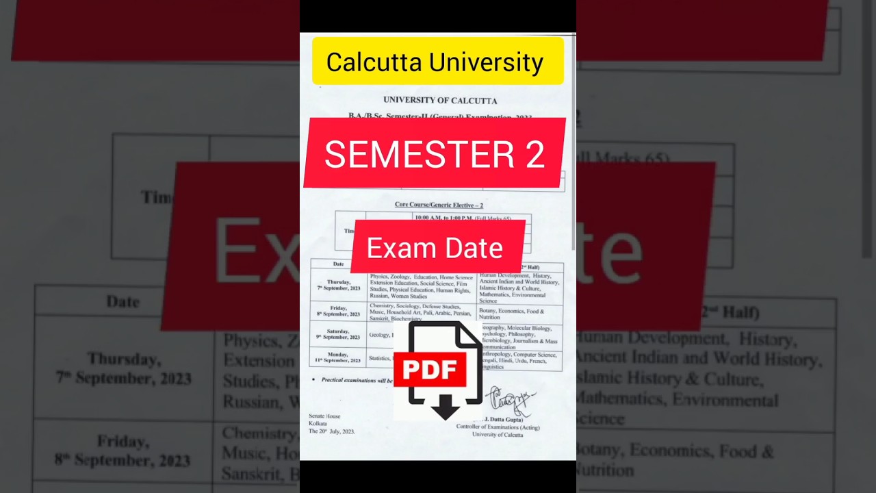 cu semester 2 exam date 2023 | Calcutta university 2nd Semester exam 2023 |CU 2nd Semester Exam Date