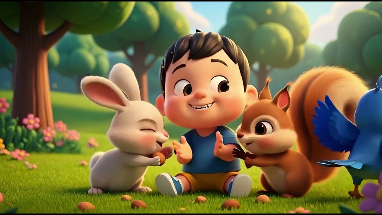 Little Squirrel Song 🐿️ | Sharing Song for Kids | 3D Cartoon Nursery Rhymes in English