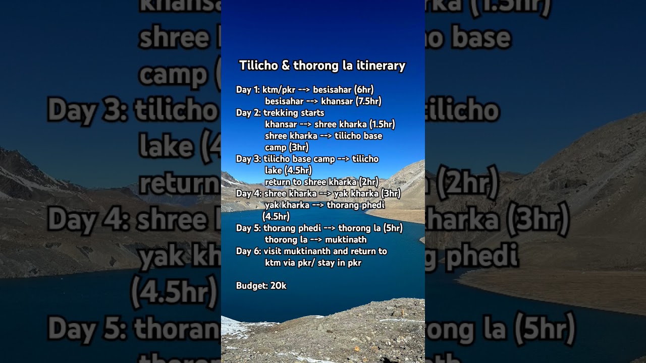 Tilicho lake & thorong la itinerary. #tilicho #trekking #manang #thorong la #nepal #muktinath