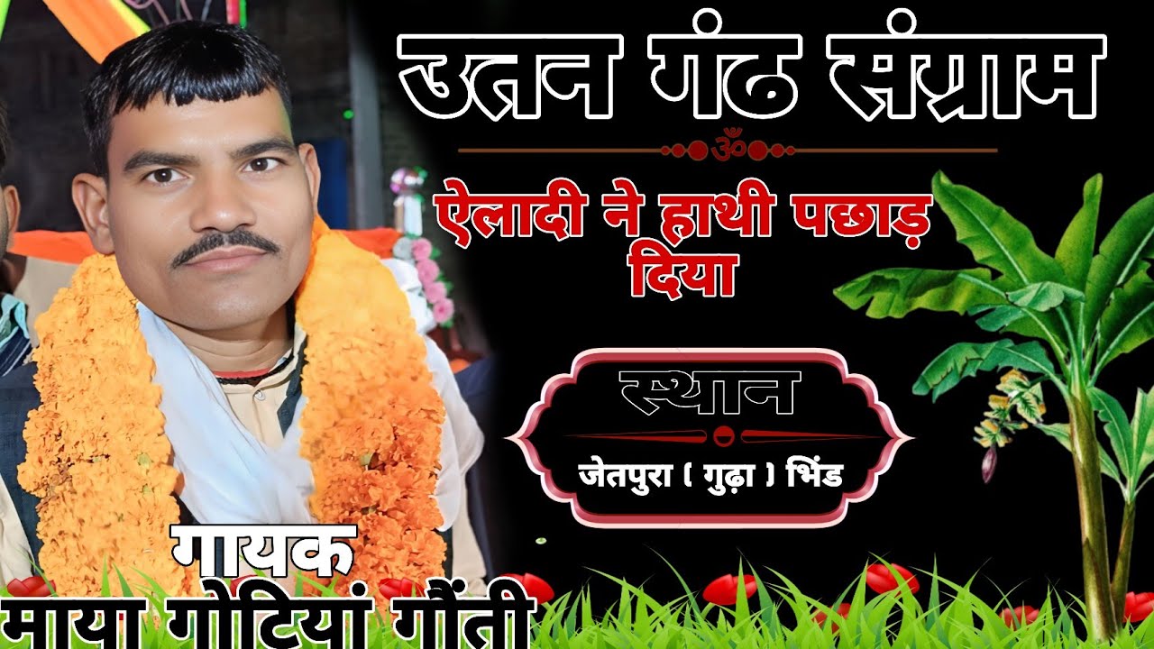 उतर गंढ संग्राम  #माया #गोटिया गोंती ऐलादी ने हाथी पछाड़ दिया ग्राम जेतपुरा गुढ़ा भिण्ड 