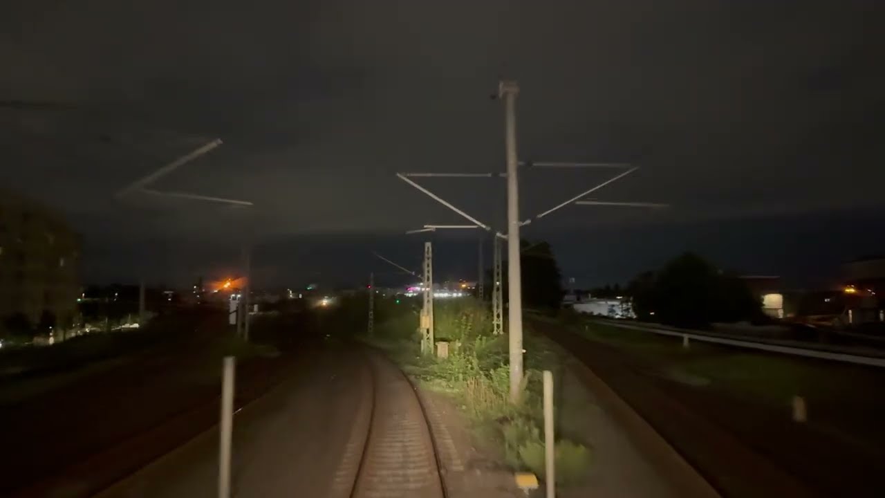 Führerstandsmitfahrt Streckenkunde Hamburg Padborg mit Abstellung  bei Nacht SJ Euronight RDC Br 101