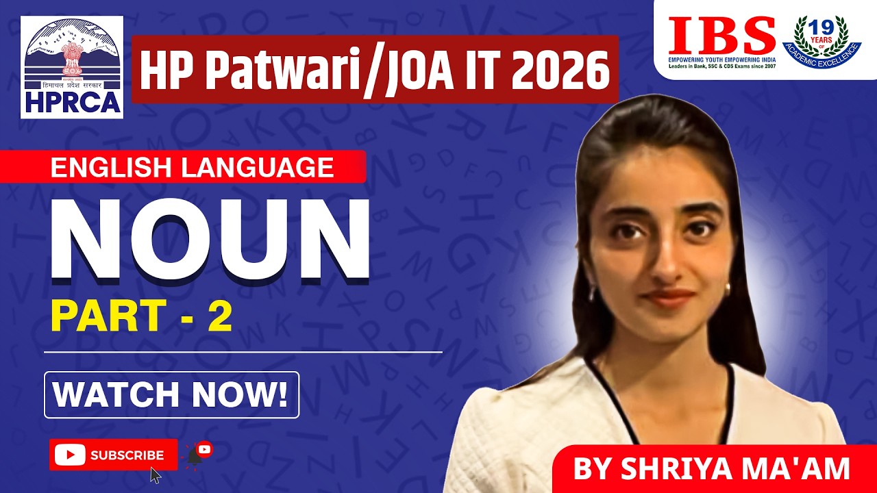 HP PATWARI / JOA IT -2026 II ENGLISH LANGUAGE II NOUN PART -02 II MUST WATCH