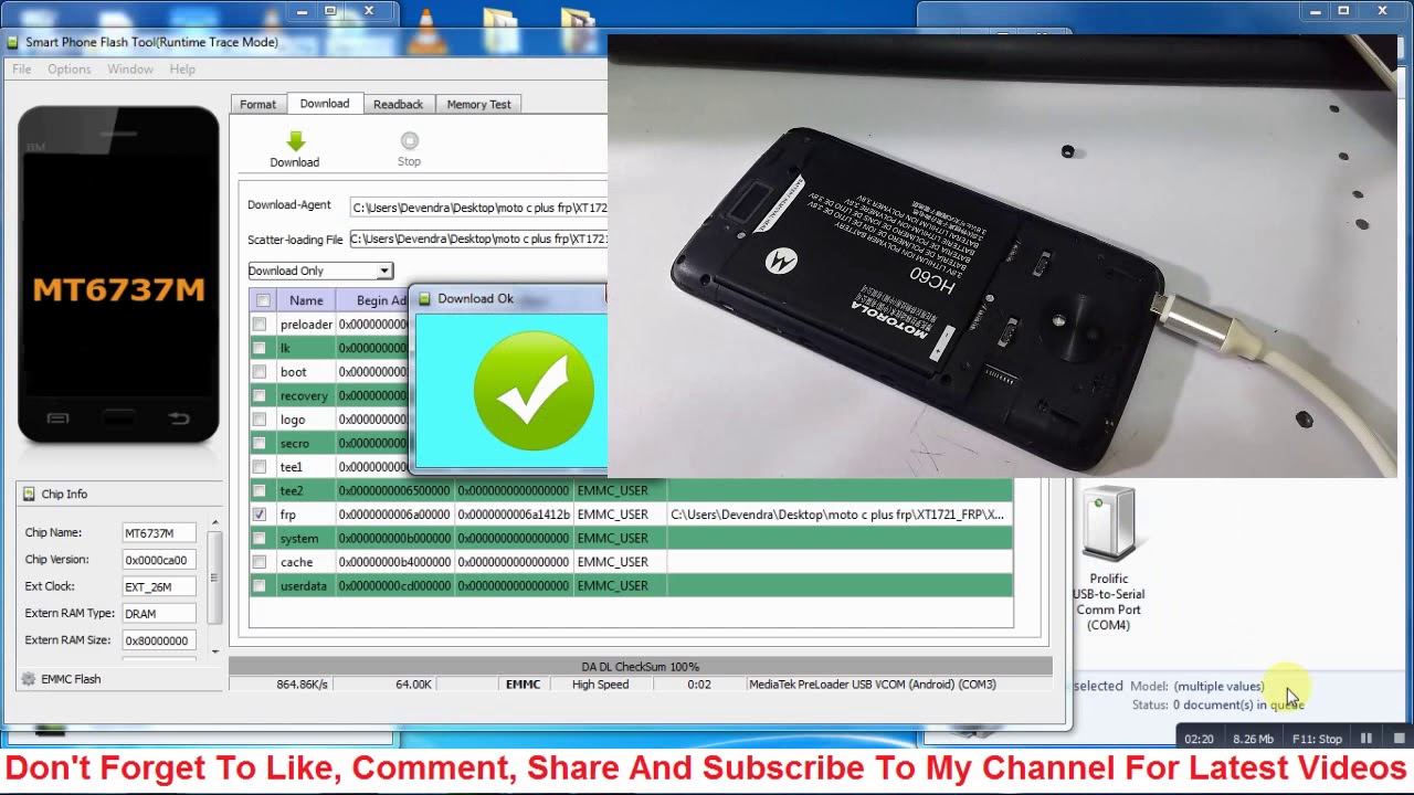 Moto C plus xt1721/FRP Unlock 100% tested