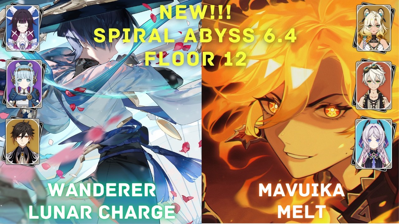 NEW!!! Genshin Impact 6.4 Spiral Abyss Floor 12 | C2 Wanderer Lunar Charge & C0 R1 Mavuika Melt