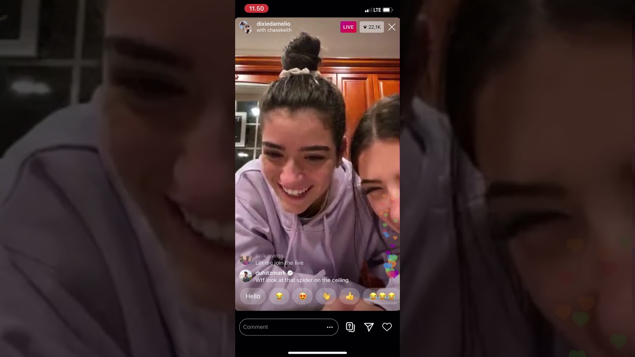 Dixie D'amelio Instagram Live 1/April/2020 with Charli D'amelio (FULL)
