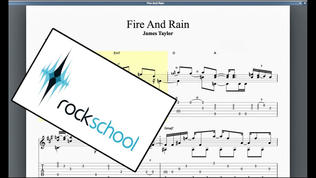 Fire And Rain (2019 syllabus) Rockschool Grade 5 Acoustic Guitar